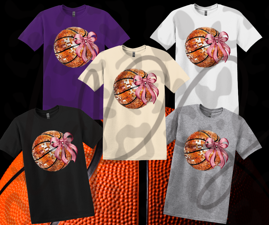 Glitter Basketball with Bow Shirt