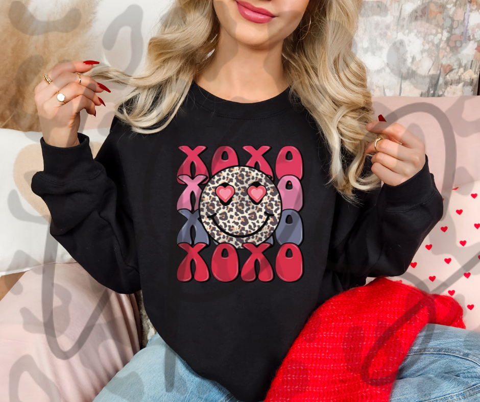 XOXO Smiley Face Crewneck
