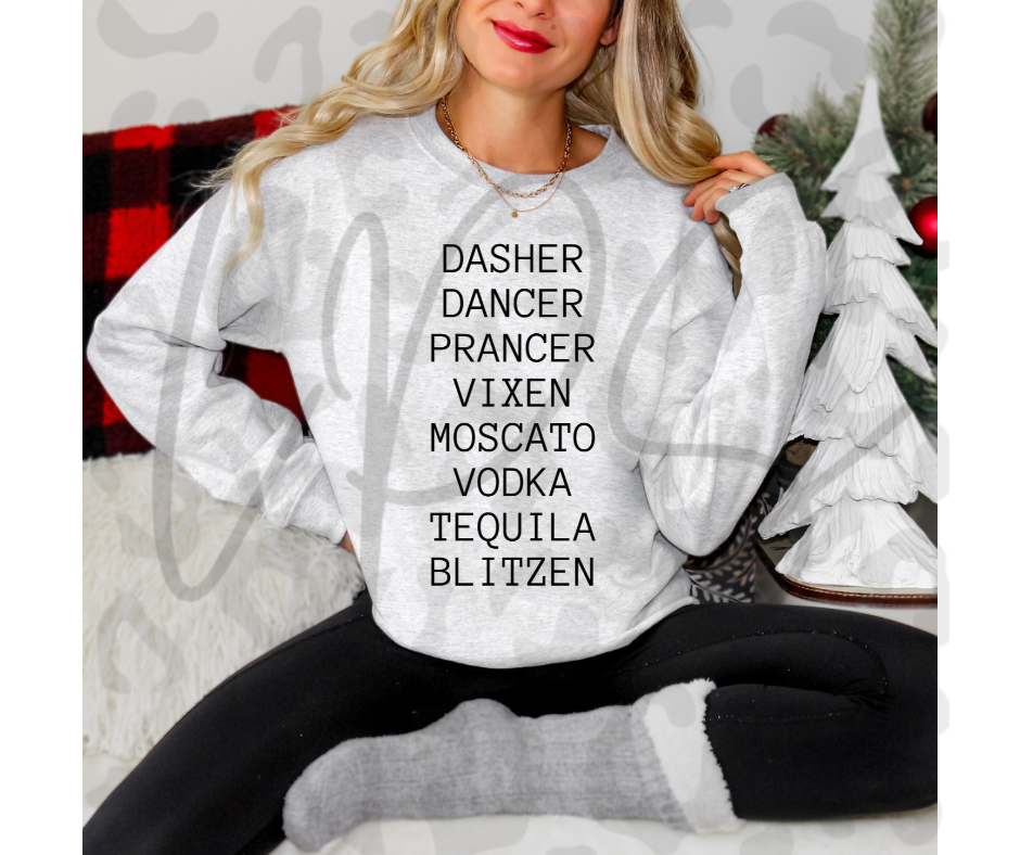 Dasher Dancer Prancer Vixen Moscato Crewneck