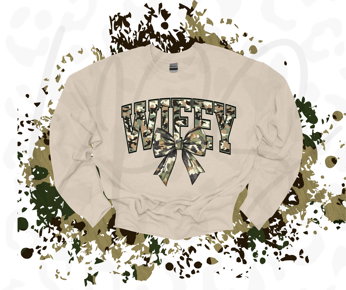 Camo Wifey Crewneck