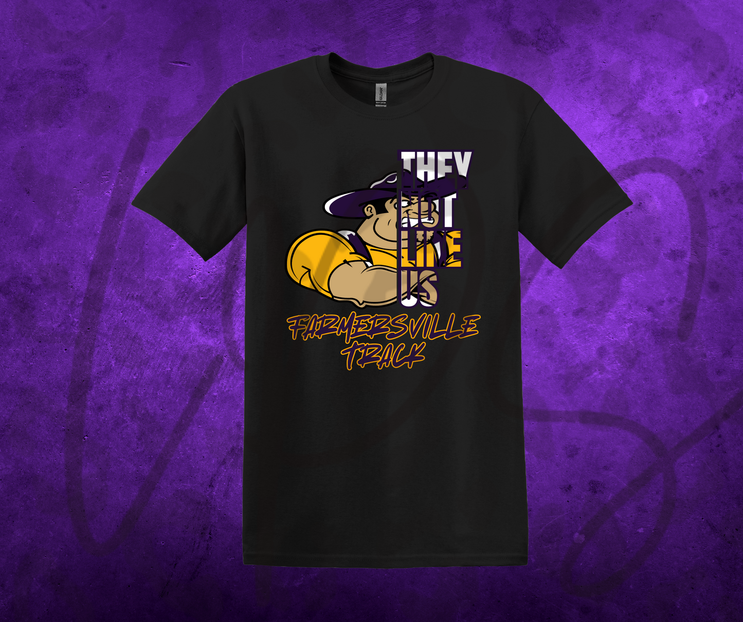 They Not Like Us- Farmers Black Track Splatter Shirt