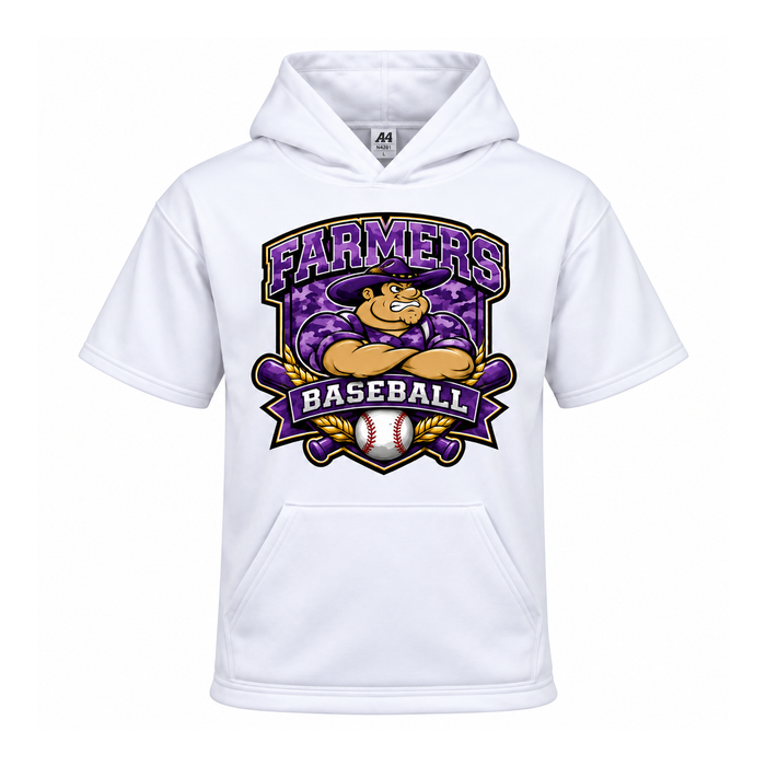 Farmersville Farmers Baseball Short Sleeve Hoodie – Adult & Youth