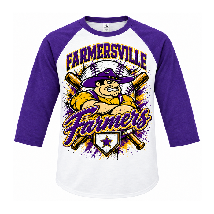 Farmersville Farmers Baseball Raglan – Adult, Youth & Toddler