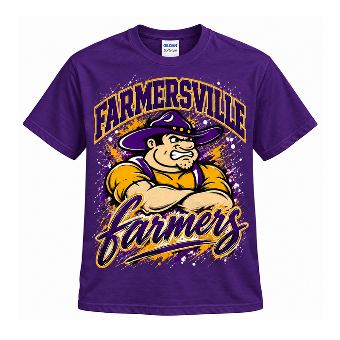 Farmersville Farmers Mascot Tee – Farmer Joe Spirit Shirt