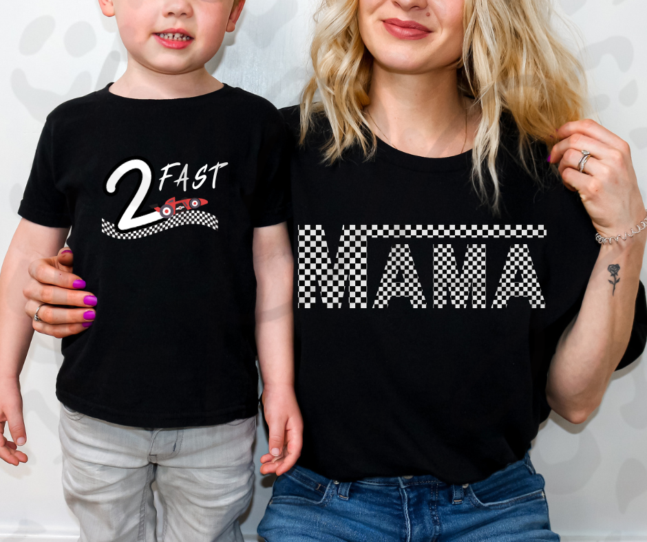 Mama Dad and 2 Fast T-Shirts – Funny Family Racing Matching Tees