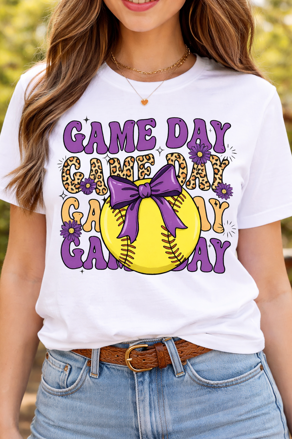 Game Day Softball White Shirt | Softball Game Day Tee