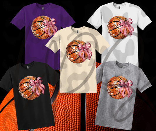 Glitter Basketball with Bow Shirt