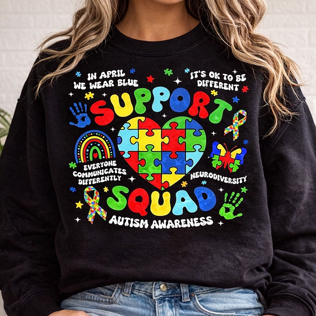 Support Squad Autism Sweatshirt | Autism Awareness Graphic Pullover