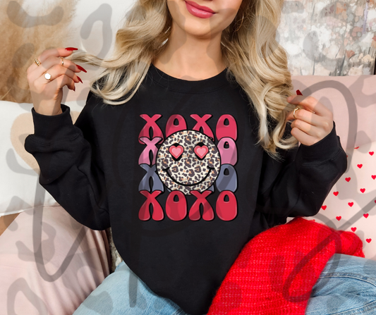 XOXO Smiley Face Crewneck