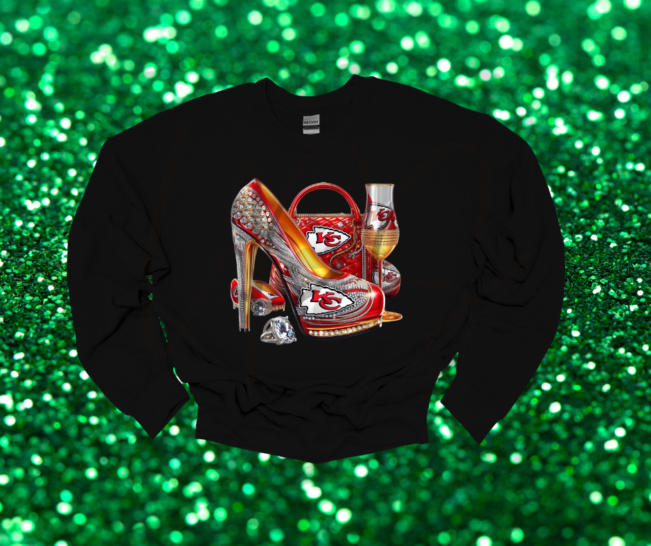 KC Chiefs Heels Crewneck – Stylish Football Fan Sweatshirt for Women