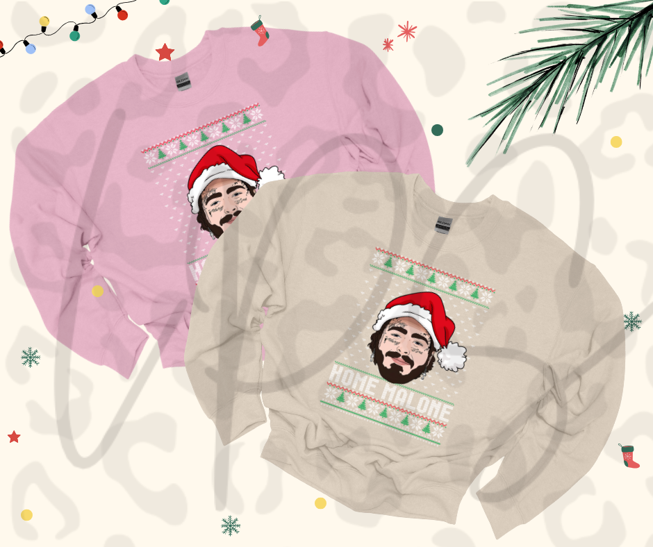 Home Malone Crewneck – Funny Christmas Movie Parody Holiday Sweatshirt