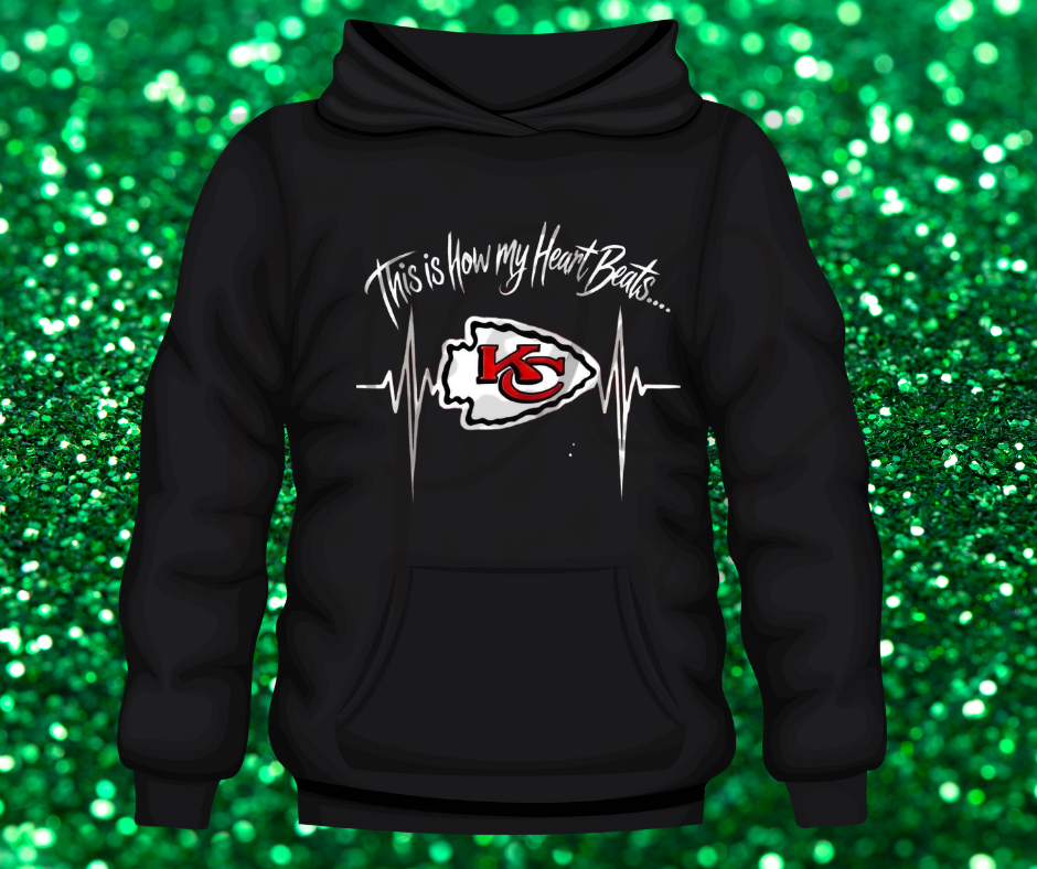 KC This Is How My Heart Beats Hoodie – Football Fan Heartbeat Sweatshirt