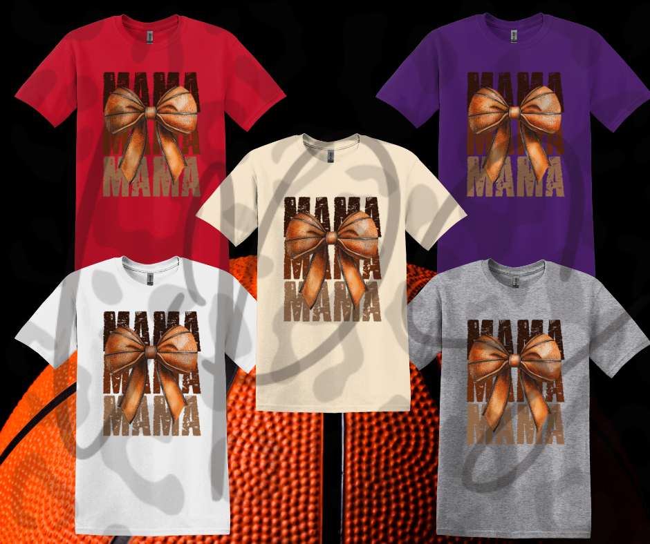 Basketball Mama Bow Shirt – Cute Game Day Mom Fan Tee