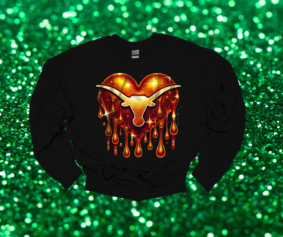 Texas Longhorn Heart Crewneck – Wear Your Burnt Orange Love Every Single Day