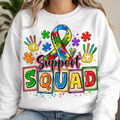Support Squad Autism Sweatshirt | Autism Awareness Graphic Pullover
