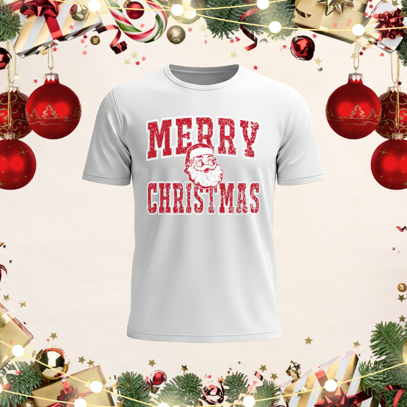 Merry Christmas PNG, Santa Face Sublimation Design, Vintage Christmas Shirt PNG, Holiday Printable Clipart, Digital Download