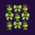 Grinch Pattern PNG – Christmas Lights Bow Seamless Design, Funny Holiday Green Grinch Clipart, Festive Digital Paper, Sublimation Download