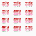Merry Merry Merry Christmas PNG – Stacked Retro Christmas Text, Red & Pink Holiday Sublimation Design, Festive Clipart Digital Download