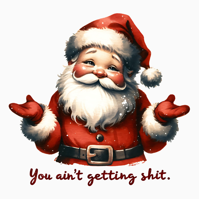 Funny Santa Shrug PNG | Humor Christmas Artwork for Sublimation, Crafts, and Festive Shirts