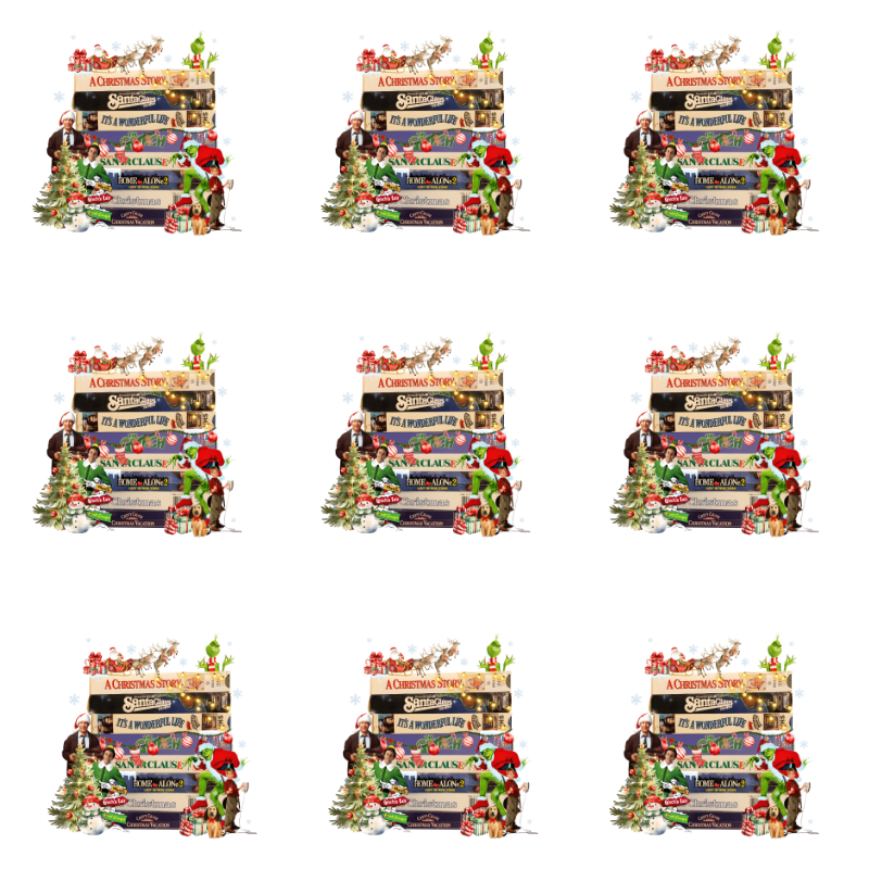 Christmas Movie Stack PNG – Classic Holiday Films Collage, Retro Christmas Clipart, Festive Sublimation Design, Digital Download