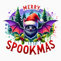 Merry Spookmas PNG – Cute Bat Christmas Clipart | Spooky Holiday Crossover Artwork