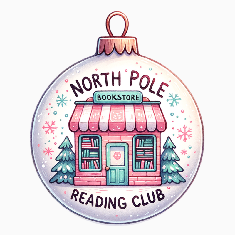 North Pole Bookstore Reading Club PNG – Cozy Christmas Bookshop Ornament Clipart | Holiday Book Lover Sublimation Design