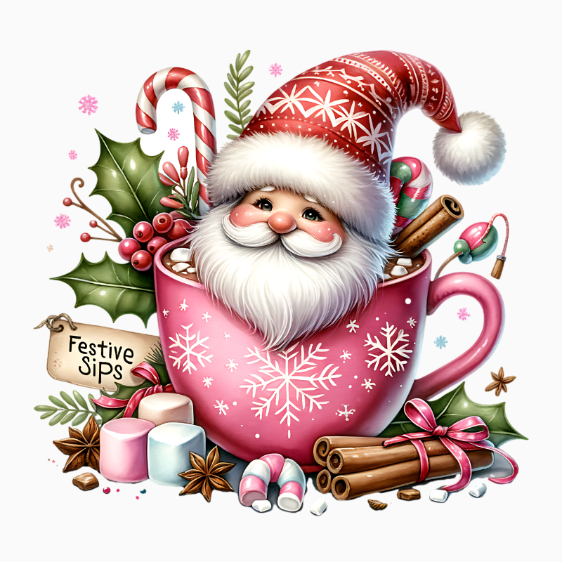 Festive Sips – Santa Mug Christmas PNG