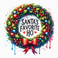 Santa’s Favorite Ho PNG – Funny Christmas Wreath Clipart | Bold Holiday Humor Artwork