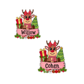 Personalized Reindeer Name PNG – Cute Christmas Reindeer Clipart, Holiday Kids Name Design, Festive Sublimation Graphic, Digital Download