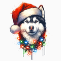 Siberian Husky Christmas PNG – Festive Dog Design