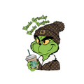 Kinda Grinchy Kinda Boujee PNG – Funny Christmas Grinch‑Style Clipart, Boujee Holiday Sublimation Design, Trendy Festive Digital Download