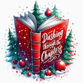 Dashing Through the Chapters PNG – Festive Book Lover Clipart | Cozy Christmas Reading Sublimation Design