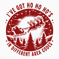 Ho Ho Ho’s in Different Area Codes PNG – Funny Santa Sleigh Clipart | Humorous Christmas Sublimation Design