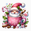 Santa Hot Cocoa Mug PNG – Cozy Christmas Drink Clipart | Festive Holiday Treat Sublimation Design