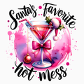 Santa’s Favorite Hot Mess PNG – Festive Cocktail Clipart | Sassy Christmas Sublimation Design