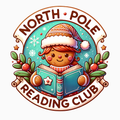 North Pole Reading Club PNG – Gingerbread Book Lover Christmas Clipart | Holiday Reading Sublimation Design