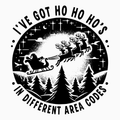 Ho Ho Ho’s in Different Area Codes PNG – Funny Santa Sleigh Clipart | Humorous Christmas Sublimation Design