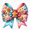 Festive Candy Bow – Gingerbread Christmas PNG