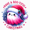 Have a Boo‑tiful Christmas – Cute Ghost Holiday PNG