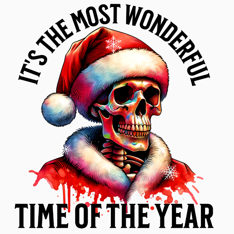 It’s the Most Wonderful Time – Skull Santa Christmas PNG