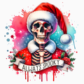 Always Spooky PNG – Skeleton Santa Clipart | Gothic Christmas Sublimation Design