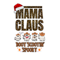 Mama Claus Boot Scootin’ Spooky PNG – Western Christmas Ghosts Clipart, Cowgirl Holiday Sublimation Design, Cute Festive Digital Download