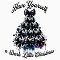 Dark Little Christmas PNG – Gothic Bow Tree Clipart | Alternative Holiday Aesthetic Sublimation Design