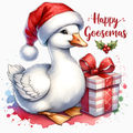 Happy Goosemas PNG – Festive Goose Clipart | Cute Christmas Animal Sublimation Design