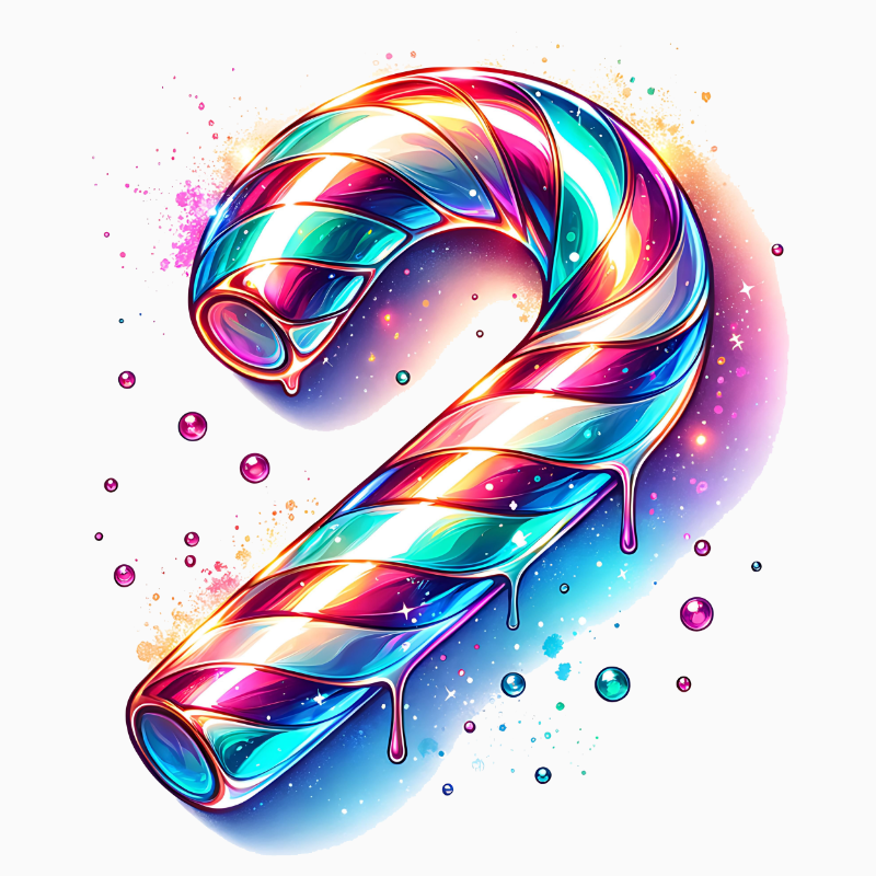 Colorful Candy Cane PNG – Vibrant Holiday Artwork