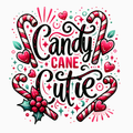 Candy Cane Cutie PNG – Cute Christmas Candy Cane Clipart | Festive Holiday Sublimation Design