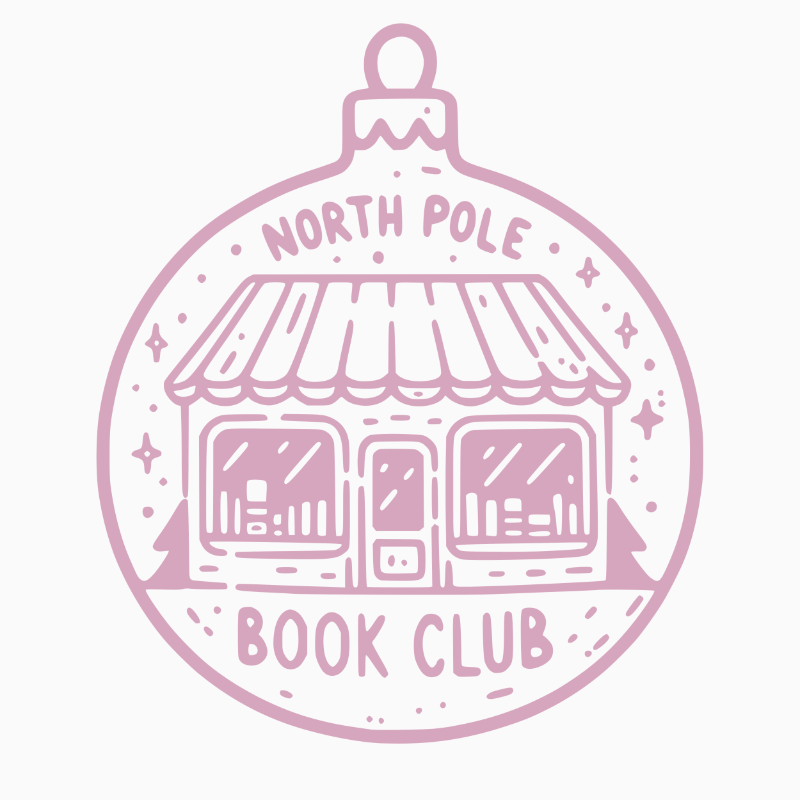North Pole Book Club PNG – Cozy Holiday Bookstore Ornament Clipart | Festive Reading Sublimation Design