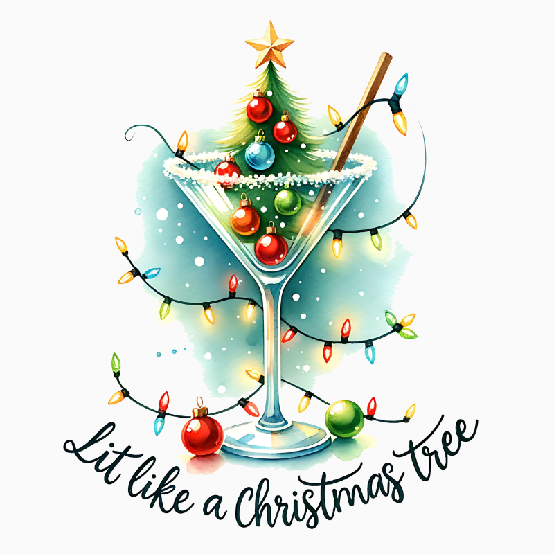 Lit Like a Christmas Tree – Holiday Cocktail PNG
