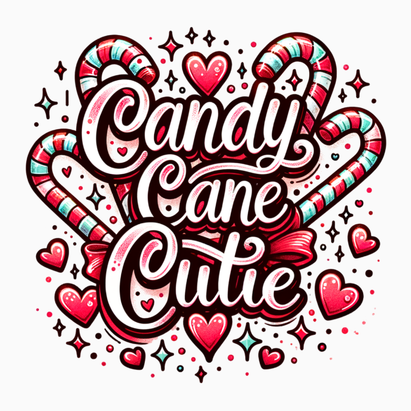 Candy Cane Cutie PNG – Sweet Christmas Quote Clipart | Cute Holiday Sublimation Design
