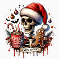 Always Spooky PNG – Skull Santa Christmas Clipart | Spooky‑Festive Sublimation Design